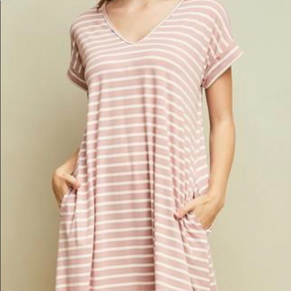 ◽️SALE - LAST - Mauve & ivory striped maxi